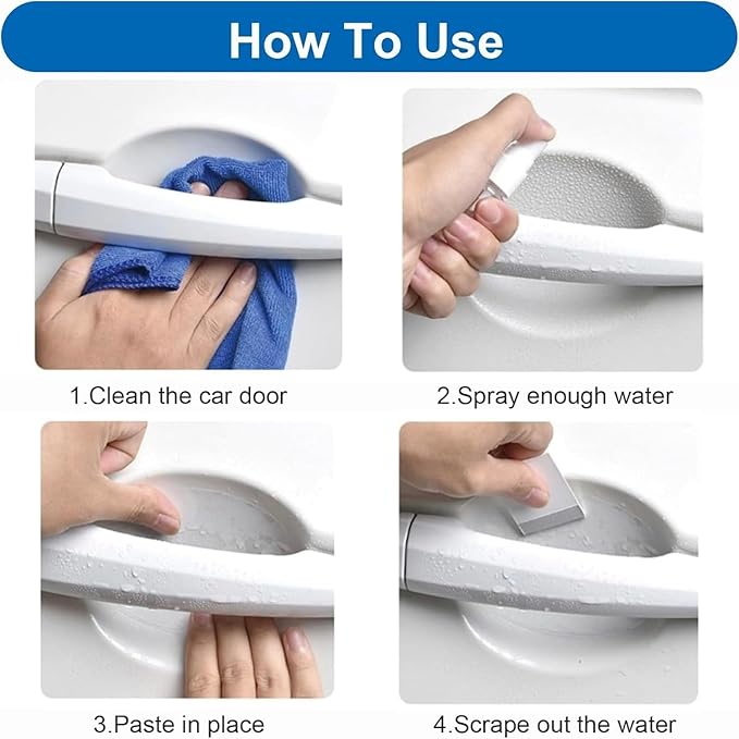 10PCS Clear Car Door Handle Protector Film, TPU Anti-Scratch Handle Cup Guards, Waterproof Paint Protection for Most Vehicles