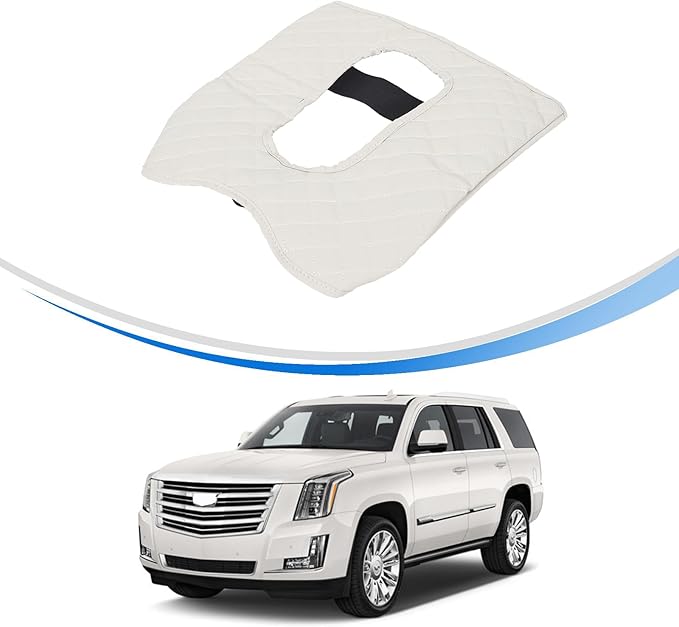 Center Console Armrest Cover for C@dillac Escalade 2015 2016 2017 2018 2019 2020 Accessories, Leather Armrest Lid Cushion Pad, Armrest Seat Box Cover Mat (Style C)