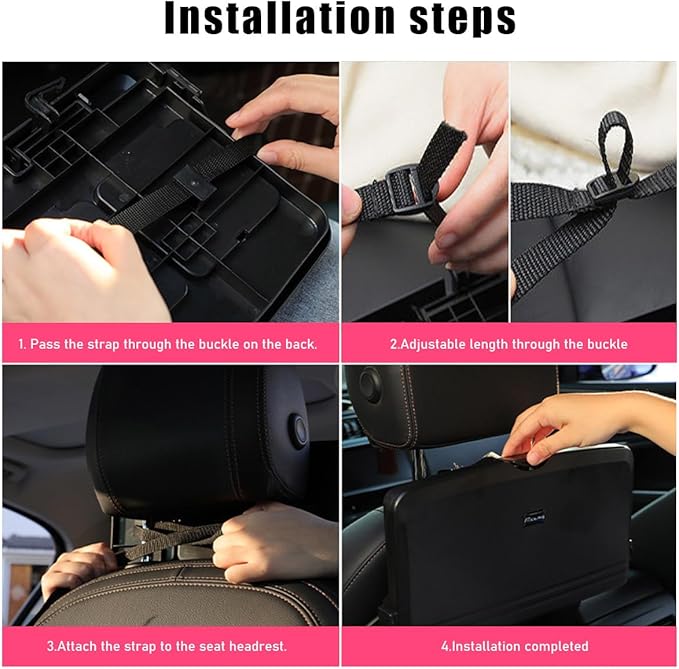 Foldable Car Food Tray Holder, Multi Functional Portable Backseat Tray Desk for Eating, Drinking and Writing, Laptop Work