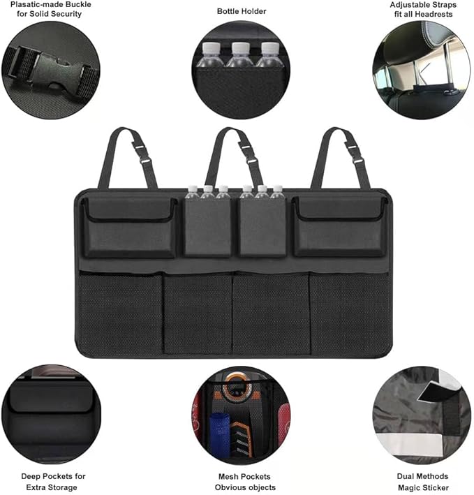 Car Trunk Organizer for Subaru Forester 2019 2020 2021 2022 2023 2024, Super Capacity Car Back Seat Hanging Storage Bag Waterproof Durable Foldable Interior Accessories