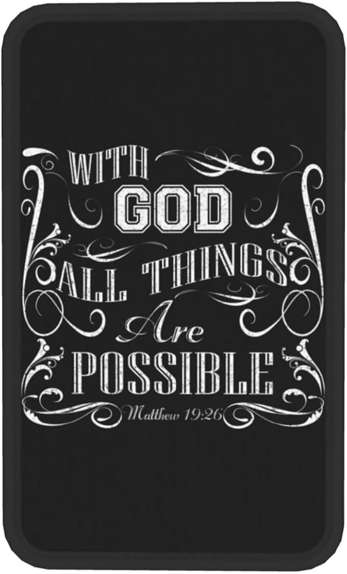 Christian Faith Jesus-With God All Things Are Possible Car Armrest Pad Center Console Cushion Cover Universal Fit Decorative Auto Accessories Handrail Box Lid Protector Soft Comfort For Most Car