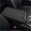 Car Armrest Storage Box Mat, Leather Embossing Auto Center Console Cushion Protective Pad, Anti-Scratch Waterproof Armrest Seat Box Protector for Most Cars Trucks SUVs (Black & Gray)