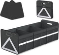 INFUOAP Trunk Organizer for SUV, 65L Large Universal trunk organizers for car with Multi Pockets, Foldable Heavy Duty Collapsible Trunk Storage Organizer with Reflective Stripe