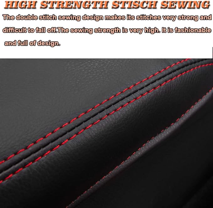 BOYOUS Car Armrest Cover Waterproof Center Console Pad Covers Scratch Resistance Leather Protector Interior Decoration Accessories Fit for Cadillac XT5 2016-2025 XT6 2020-2025（Red+Black）