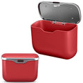 MAIBAOYUAN Car Trash Can with Lid, Leakproof Auto Garbage Bin, Waterproof Car Trash Bag Holder with PU Leather Top for Back of Seat/Door, Fit for SUVs, Sedans, Trucks Red