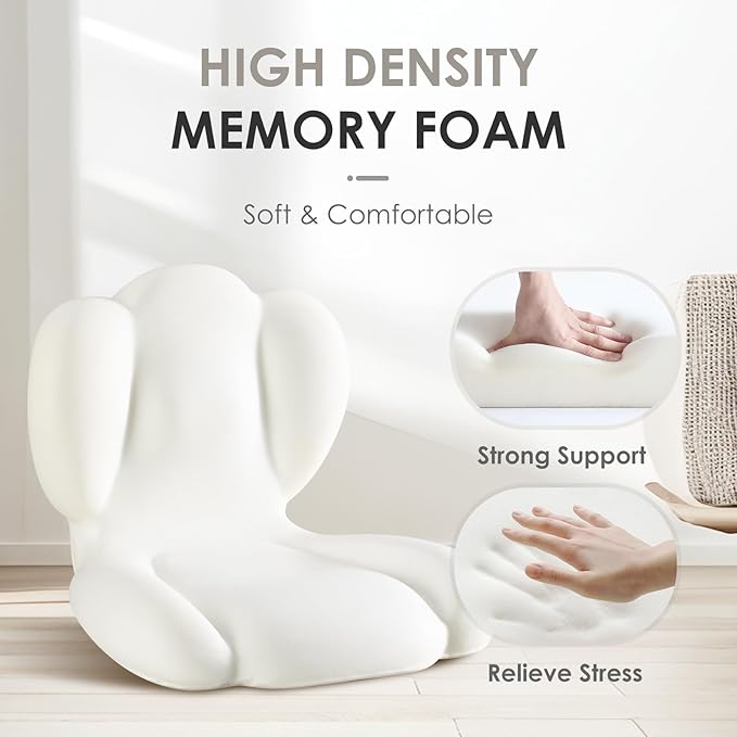 FLORICH Memory Foam Truck Seat Cushion,Car Seat Cushion and Lumbar Support Pillow for Office Chair, Ergonomic Back Support & Sciatica Relief for Long Drives(Grey)