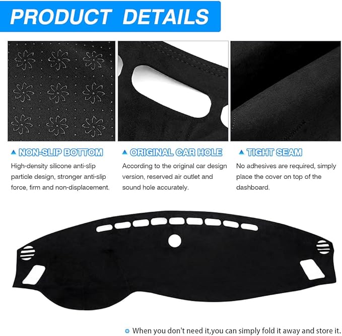 CARTIST Custom Fit for Suede Dash Cover 2016 2017 2018 2019 2020 Kia Optima Dashboard Mat Non-Slip Dash Mat Pad Carpet Odorless Sunshade Glare UV Rays Protector