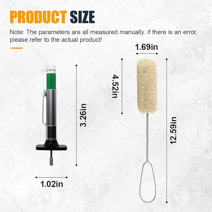 4PCS Tire Lubricant Brush Applicator Swab Set with Tread Depth Gauge, 12.5" Universal Extra Long Tire Shine Applicator, Car Cleaning Brush for Most Common Lube Buckets(Two Color)