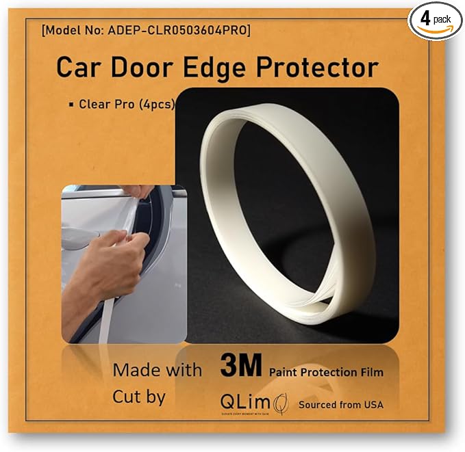 3M-Pro 4doors Car Door Edge/Entry Protector/Sticker/Guard, 3M-PPF(Paint Protection Film) Pro Series, Clear(Transparent), Anti Scratch, Universal Fit for Most Cars (Clear Pro 0.5inx36in/4strips)