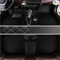 KaiLaiCarCustom Automotive Car Floor Mats for 99.99% Sedan SUV Sports Car Men Women Protection Full Coverage Pads Anti-Slip Leather Floor Lining… (Black Mat Black Line)