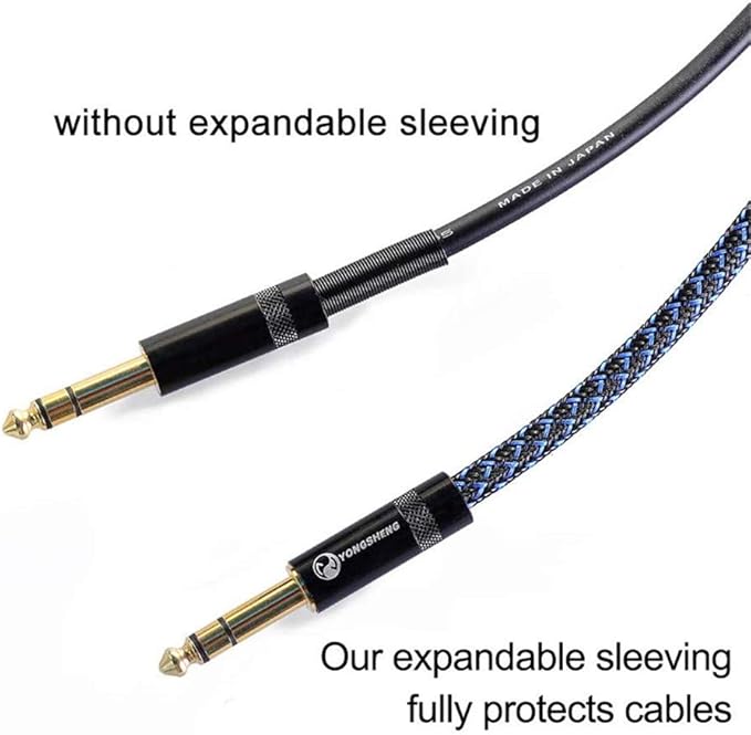25ft - 1/8 Inch Cable Management Sleeve Protector,Wire Loom PET Expandable Wire Sleeving for Office TV Computer Home Theater Engine Bay Cord Organizer,Protect Cables from Pet Cat Dog Chewing,BlackBlue