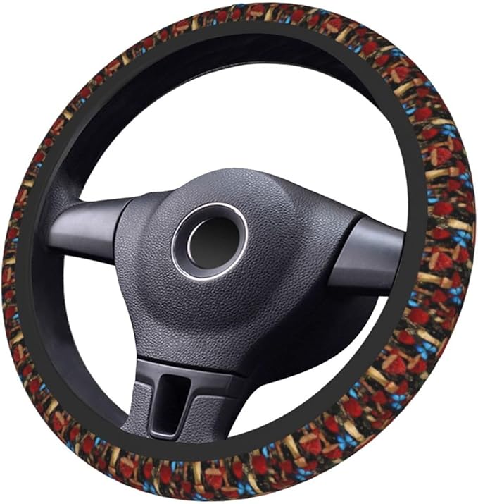 Mushrooms and Butterflies Steering Wheel Cover for Women Men Girls Car Accessories Decor Anti-Slip Neoprene Auto Steering Wheel Covers Protector Universal 15 Inch