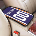 Custom Car Armrest Cover,Add Personalized Name and Number As Gifts for Loyal Football Fans,American Football Auto Center Console Pad Car handrail Box Cushion,Fit for Most Car Seat Box Cover Protector