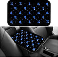 Car Center Console Cover, Waterproof Leather Bow Ribbon Vehicle Arm Rest Pad, Comfortable Automotive Interior Seat Box Armrest Protection Cushion Accessories, Universal Fit (Blue)