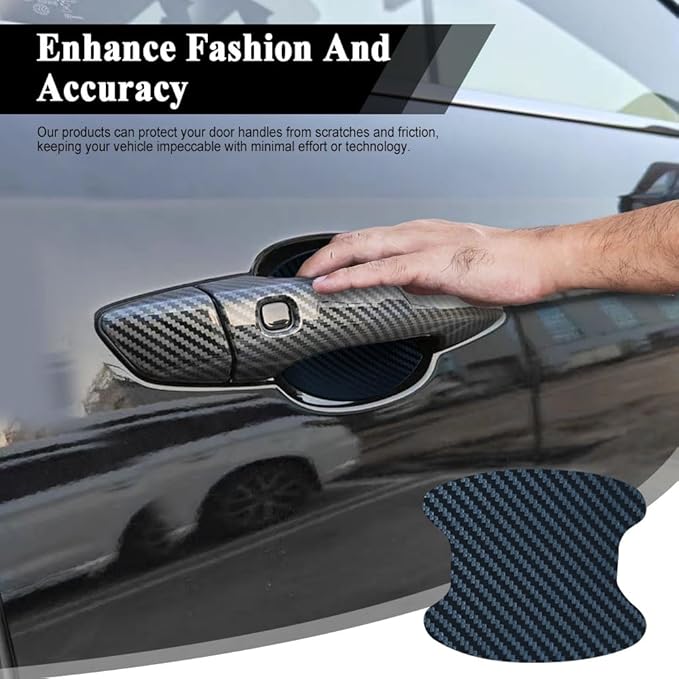 4PCS Car Door Handle Cup Scratch Protector, Car Door Handle Sticker, Scratch Auto Door Protective Film, Car Accessories Car Door Handle Protective Films Universal for Cars (Blue, 4PCS)