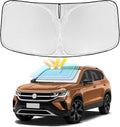 for Volkswagen VW Taos 2022-2025 2026 Windshield Sun Shade - 4 Layers Car Sunshades for Front Windows Shade Cover Custom Fit VW Taos Sun Visor 240T Retractable Shade Blocks UV Rays Car Accessories