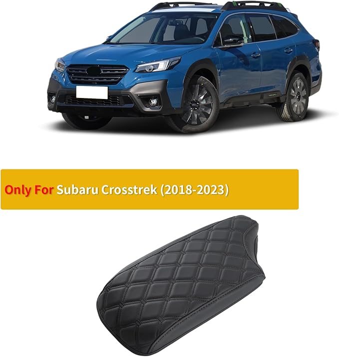 GIANT PANDA Custom Car Center Console Cover Armrest Cover for 2018-2023 Subaru Crosstrek,Waterproof Faux Leather Middle Console Cover Arm Rest Lid Cover Protector, Black