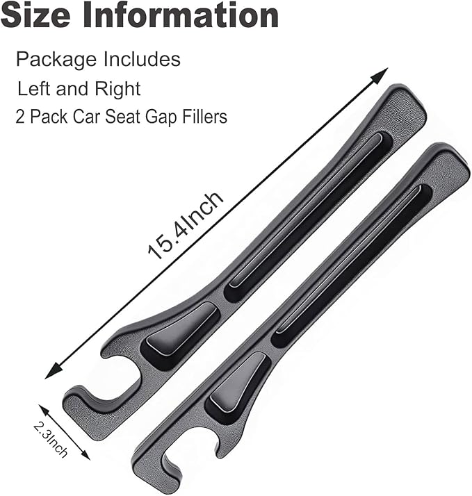 2-Pack Universal Fit Car Seat Gap Plug Anti-Drop with Storage, Soft Foam to Fill The Gap Between Seat and Console