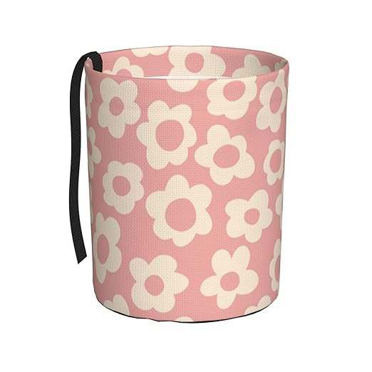 YANGDADA Vintage Groovy Flowers Car Trash Can Small Portable Car Garbage Bag for Back Front Seat RV's Camping Accessories