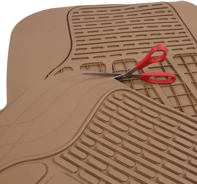 BDK Heavy Duty Diamond Complementary Rubber Rear Floor Mats Liners, All Weather Protection, Designed for Trucks Cars Sedan SUV