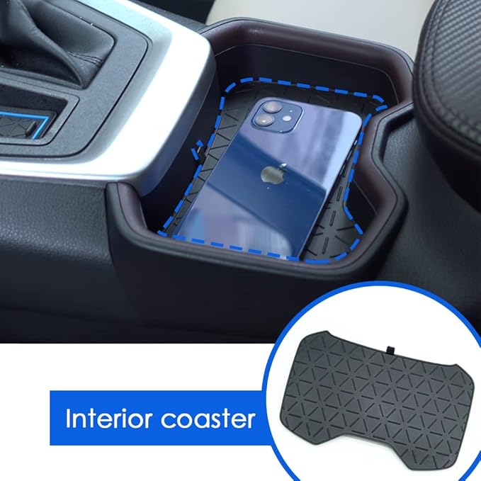 RAV4 Coasters Storage Tray Cup Holder Tray Center Console Storage Tray Compatible with Toyota 2023 RAV4 Accessories 2023 2022 2021 2020 2019 Cup Holder Cover for RAV4