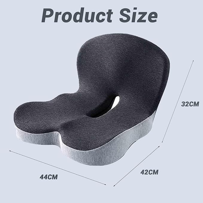 Back and Seat Cushion, Car Seat Cushion, Memory Foam L-Shaped Integrated Car Cushions, Ergonomic Car Cushion for Big People with Back Support (Navy)