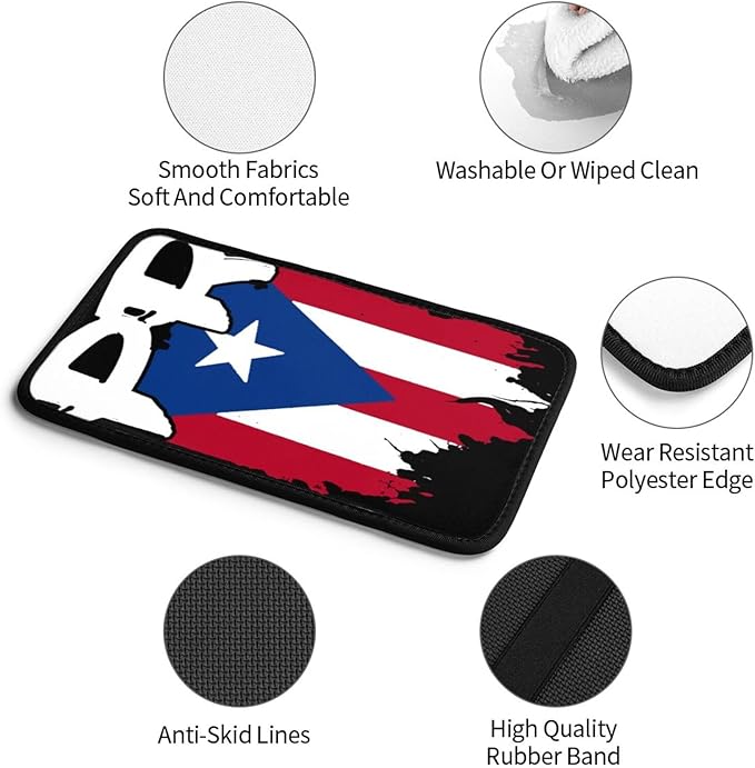 Puerto Rico Flag Pr Puerto Rican Boricua Universal Center Console Armrest Cover Pad Car Armrest Protector for Most Cars, Suvs & Trucks, Cushion with Easy Installation