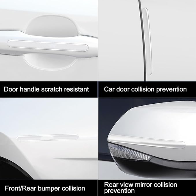 14PCS Car Door Protector, Rearview Anti-Collision Bumper Trim Guard Sticker,Universal Anti-Scratch Guard Stickers Universal for Most Car Handle