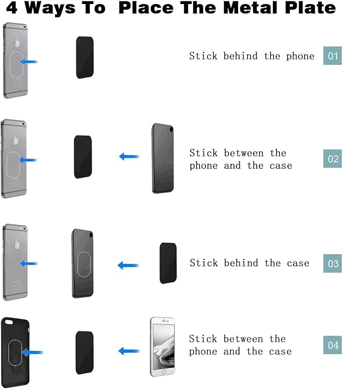 Adhesive Thin Metal Plates(Compatible with Magnetic Mounts),