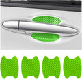 Blilo 4PCS Universal Carbon Fiber Door Handle Protector Stickers, Green, Carbon Fiber Texture, Anti-Scratch, Easy to Install