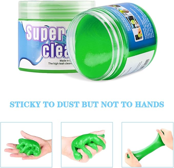 Cleaning Gel for Car, Universal Vehicle Interior Detailing Cleaning Putty Gel, Detail Cleaner Tools for Keyboard Vent PC Laptop Camera, Automotive Duster Remover Cleaner Accessories (Green)