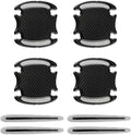 8PCS Car Door Handle Scratch Protectors, 3D Carbon Fiber Door Handle Bowl Cover Guards for Vehicles, Reflective Automotive Doors Handles Cup Accessories Paint Protective Film Sticker(Silver)