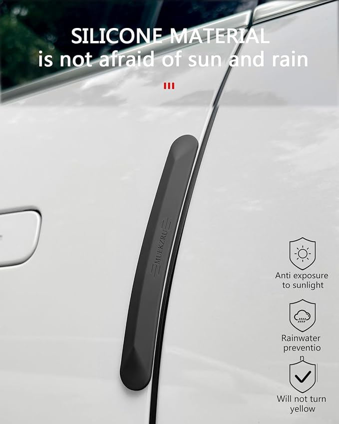 muekzu Silicone Car Door Edge Guard Trim Molding Crash Scratch Protector Scratch Guard for Car,Sedans,Truck,SUV (Black(Large Size))