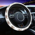 Sloth Elastic Steering Wheel Cover Cute and Green Leaves Steering Wheel Cover Anti Slip Protective Case Universal Stretch Steering Protector