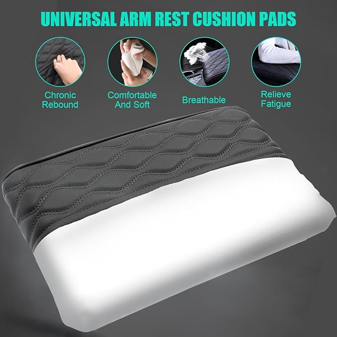 Car Armrest Pad for Mercedes Benz S Class S500 S580 S580e Waterproof Center Console Pad Car Armrest Seat Box Cover Protector Universal Arm Rest Cushion Pads,F