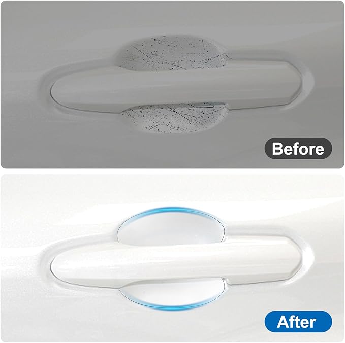 10PCS Car Door Handle Protector, TPU Car Door Sticker Universal Anti-Scratch Guard Stickers Clear Cars Doors Handle Scratches for Most Models