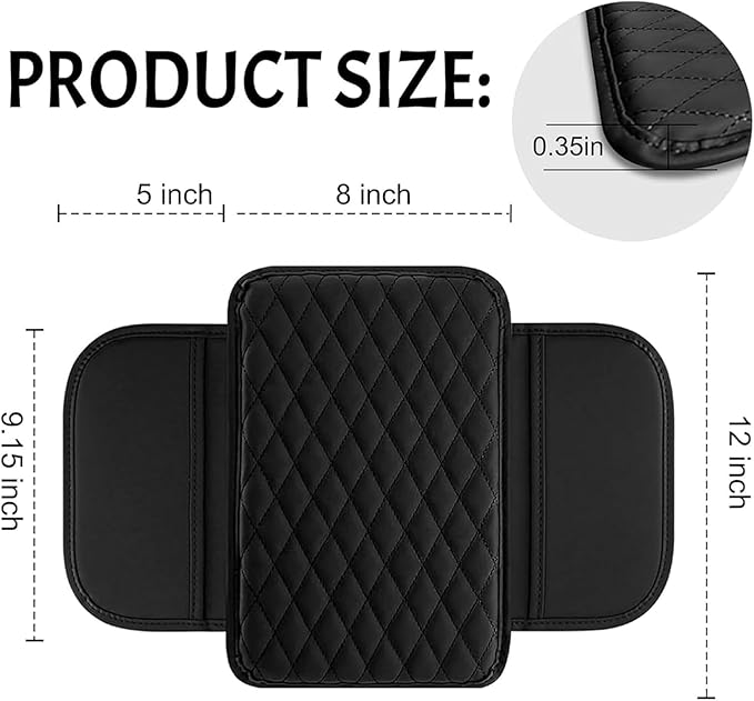 Car Center Console Cover for Honda CRV 2017 2018 2019 2020 2021 2022, Universal Waterproof Leather Armrest Box Pad Armrest Cover Cushion Interior Accessories with 2 Storage Bags,C/Brown