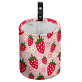 Strawberry and Flower Car Trash Can Waterproof Garbage Can Car-Seat Back Hanging Trash Bag Portable Camping Waste Bin Storage Bag Collapsible Rubbish Container for Women Car (5.9" W,7.2" H)