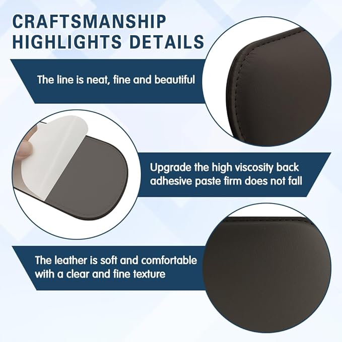2PCS Car Door Armrest Pads, Soft Leather Car Armrest Cushion with Memory Foam, Comfortable Auto Center Console for Leg Elbow, Elbow Pads Interior Accessories Fit Most Vehicles (Mocha Brown)