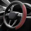LKWLIKEI Nappa Leather Steering Wheel Cover,Elegant Diamond Checkered Design, Non-Slip wear-Resistant, Enhance Driving Comfort, Suitable for Steering Wheel Diameter 14 1/2‘-15’ Models