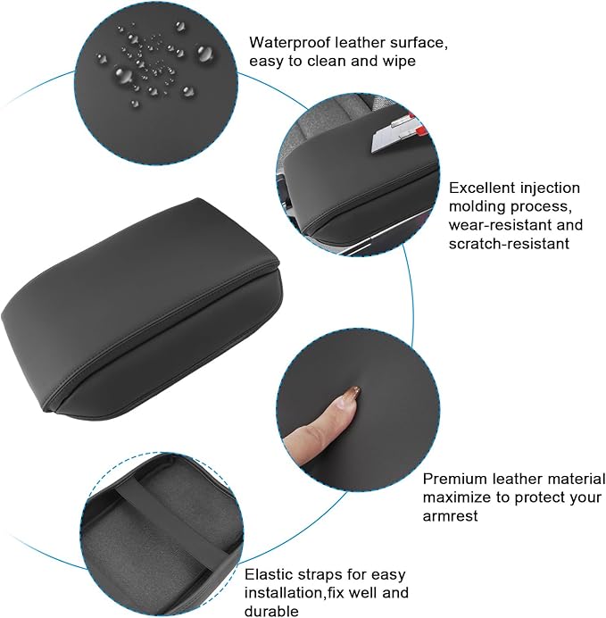 SXCY for 2024 2025 2026 Land Cruiser Armrest Cover for Toyota Land Cruiser 2025 2026 Center Console Cover 2024 2025 2026 Land Cruiser Center Console Cover for 2025 2026 Land Cruiser (Black Line (Pad))