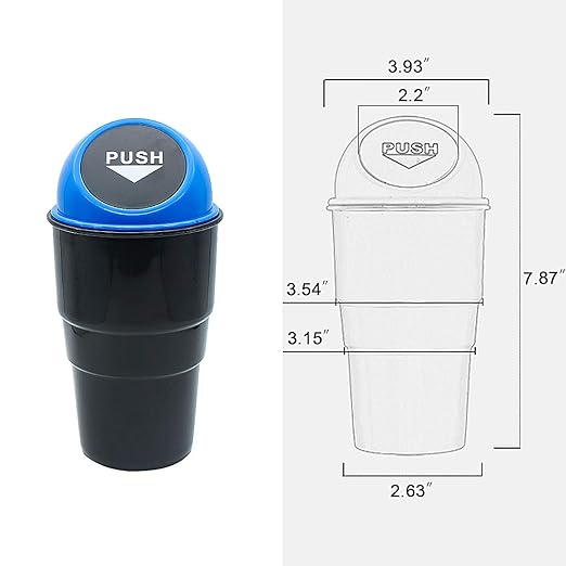 Cup Holder Trash can for car with Lid, Mini Garbage Cans for Back seat Leakproof Vehicle Automotive Cup Holder Car trashcan, Small Trash Bin for Automotive Office Home Kitchen (Red001)