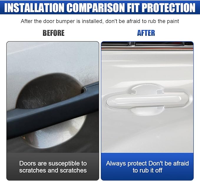 16PCS Car Door Handle Cup Scratch Protector Set, Waterproof Car Door Bowl Sticker Protector Film, Anti-Scratch Car Paint Cover Guard Pad Universal for Most Cars, SUVs (Transparent)