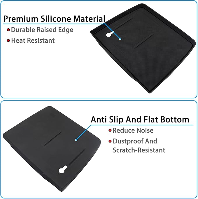 Center Console Silicone Mat Fit for Honda Pilot Accessories 2023-2025 2026 for Passport Accessories 2026 Wireless Charging Mat Non-Slip Protector Pad (Black)