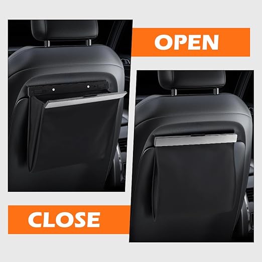 Car Trash Bag, Foldable Car Garbage Can Bin and Storage Bag Hanging Ca-r Trash Bag for Front Back Seat Multi-Purpose Suspended for Sedans, SUVs & Trucks(Color:Metal)