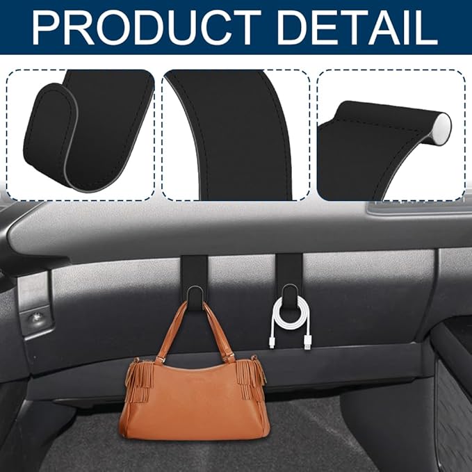 Car Co-Pilot Glovebox Hooks, Glove Box Organizer for Car, Anti-Scratch Vehicle Passenger Seat Storage Hanger, Auto Accessories Auto Glove Box Front Seat Hook for SUV Sedan Truck (Black)