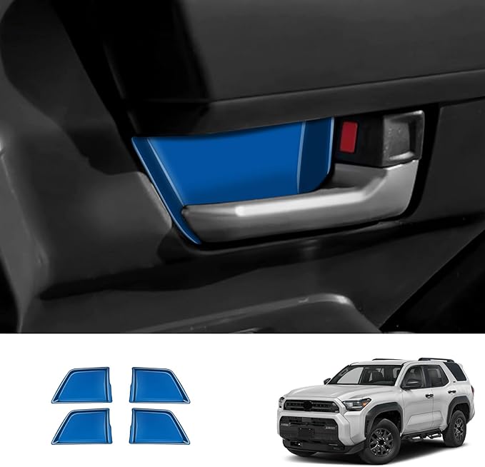 HAISASLLAY Car Inner Door Handle Bowl Cover Trim Compatible with Toyota New 4Runner 6th Gen. 2025 2026+, ABS Scratch Protector, Interior Accessories 4PCS, Blue