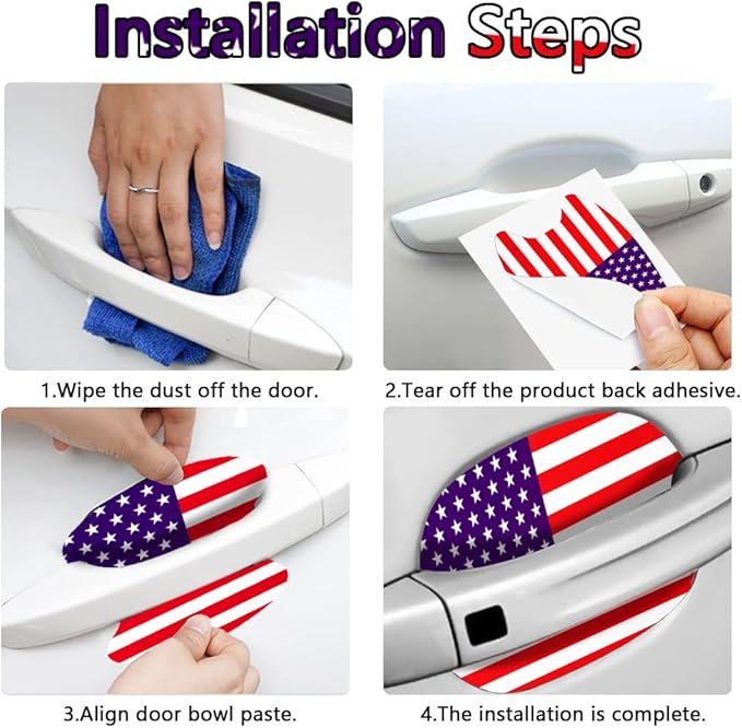 HAOBO 4PCS Car Door Handle Cup Scratch Protectors, Car Door Handle Protector, Anti-Scratch Vehicle Door Cup Protector, Car Exterior Accessories Car Door Handle Protective Film Universal for Most Cars