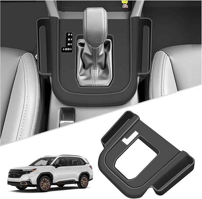 SKTU for 2025 Subaru Forester Gear Shift Panel for 2025 Subaru Forester Center Console Organizer Subaru Forester 2025 Accessories Rubber Passenger Side Storage Box Durable (Not for Base & Wilderness)