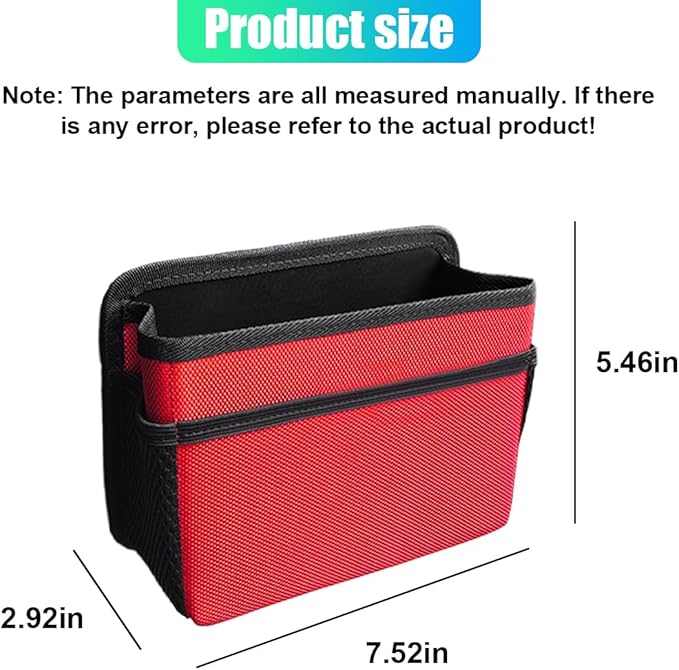 Car Trash Can, Foldable Waterproof Leather Trash Bin Garbage Organizer, Multi-Pocket Mini Hanging Storage Container, Universal Auto Interior Accessories for Cars, SUVs, Trucks (Red)